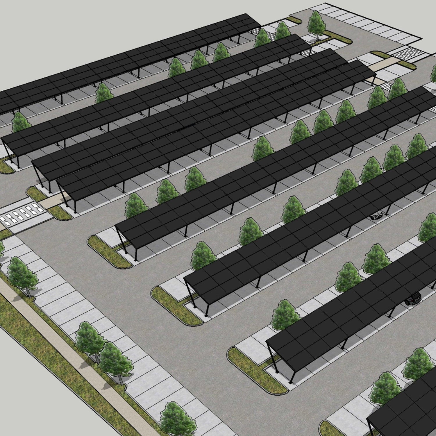 Carports, parking lot canopies