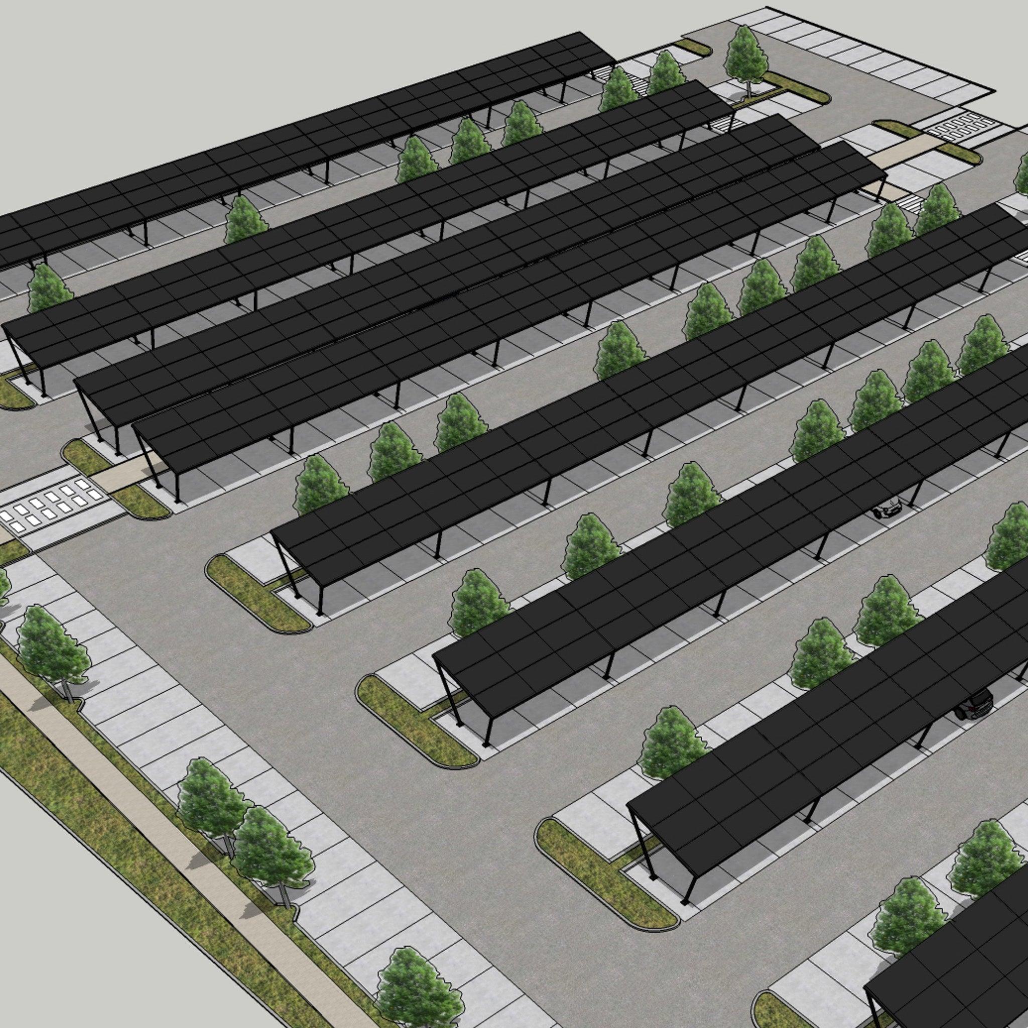 Carports, parking lot canopies