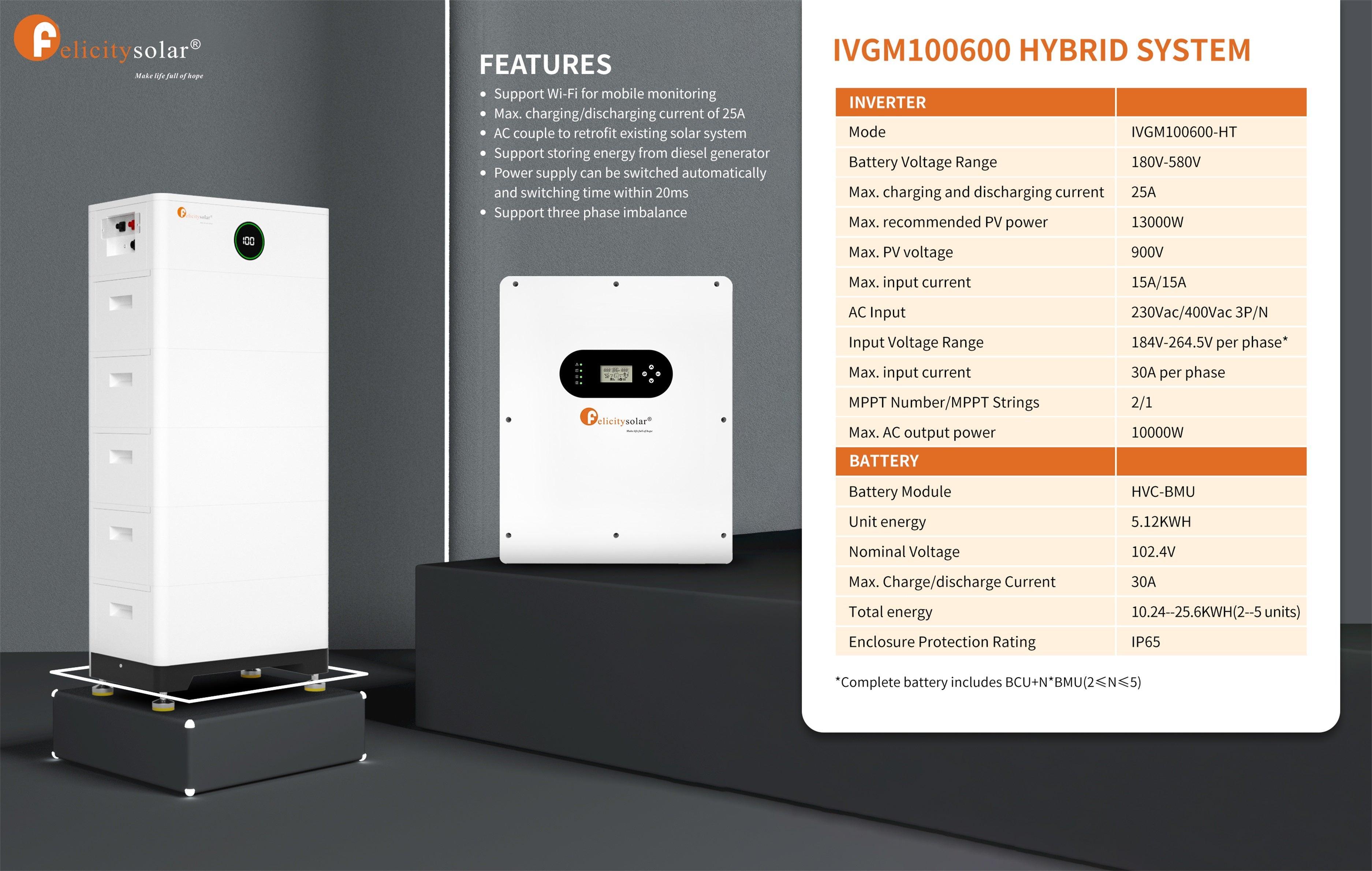 IVGM 10000W 600V Three Phase 10KVA Commercial Usage Inverter IP65 Waterproof Outdoor Inverter with MPPT Charge Controller